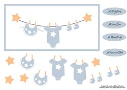 Baby Boy Clothes Line Card