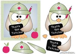 Thank You Teacher Owl Card