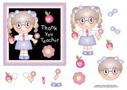 School Girl Thank You Teacher Card Topper