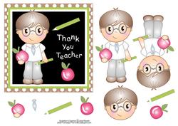 School Boy Thank You Teacher Card Topper