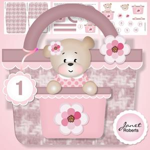 Teddy Handbag Card Pink
