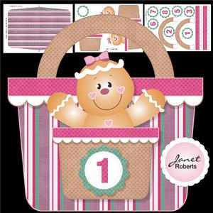 Gingerbread Handbag Striped Card