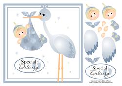 Special Delivery Baby Boy Blue Card Topper