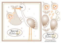 Special Delivery Neutral Coloured New Baby Card Topper