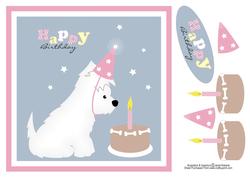 Little Gem Westie Birthday Card Topper