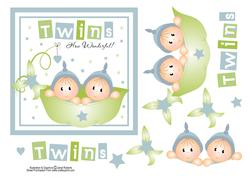 Twin Boys Card Topper