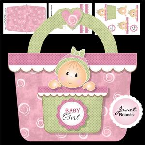 Baby Girl Handbag Card Pink