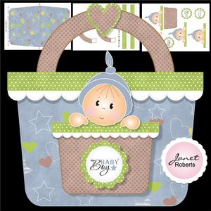 Baby Boy Handbag Card Blue