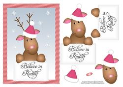 Believe in Rudolf Reindeer Topper
