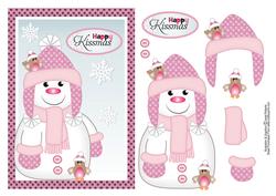 Funky Snowman Topper Pink