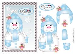 Funky Snowman Topper Blue