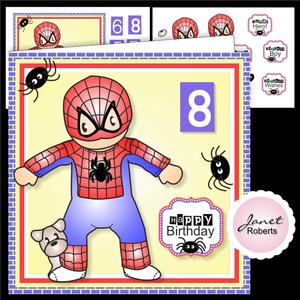 Spider Hero Andy Birthday Card Topper