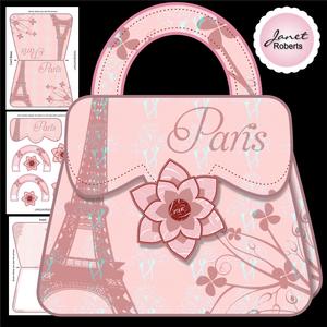 Shabby Chic Pink Parisienne Handbag Card
