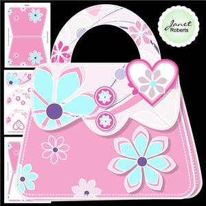 Pink Retro Handbag Card Mini Kit