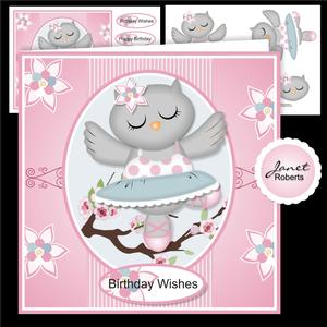 Owl Ballerina Birthday/good Luck/leaving Topper