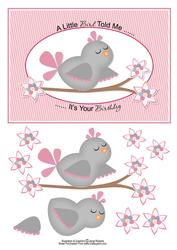 A Little Bird Told Me Birthday Card Topper