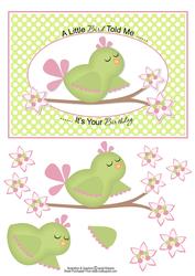 A Little Bird Told Me (green) Birthday Topper