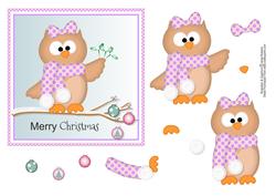 Owl with Mistletoe Christmas Topper