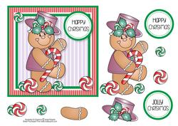 Ginger with Candy Cane Christmas Topper