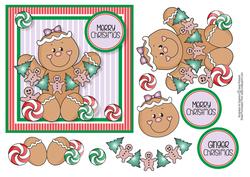 Ginger with Garland Christmas Card Topper