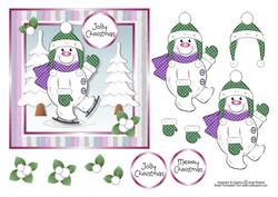 Ice Skating Snowman