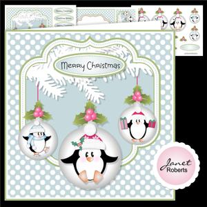 Penguin Holly Baubles Christmas Topper Mini Kit