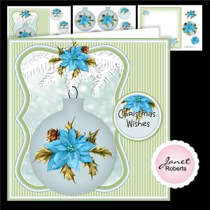 Poinsettia Bauble Christmas Topper Mini Kit