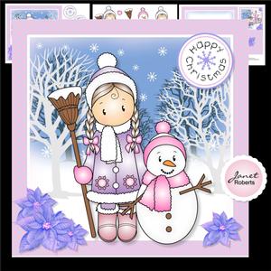Chloe and Snowman Topper Mini Kit