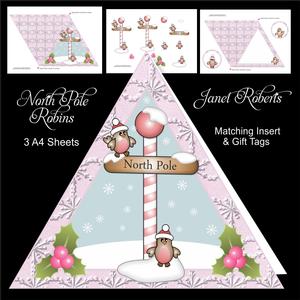 North Pole Robins Triangle Card Mini Kit