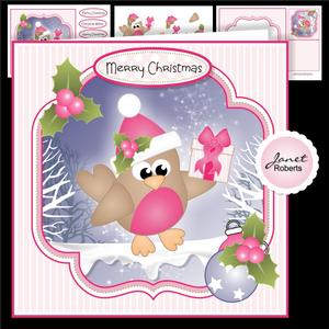 Robin with Gift Christmas Topper Mini Kit