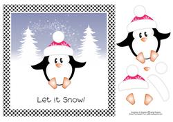 Let It Snow Penguin Topper