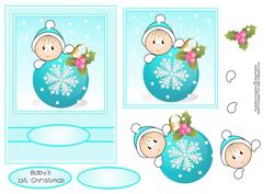 Baby Boy 1st Christmas Topper