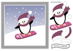 Snowboarding Penguin