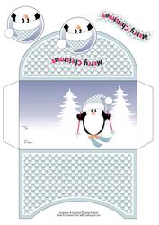 Skiing Penguin Christmas Money Wallet