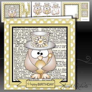 Steampunk Owl Dictionary Topper