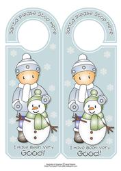 Andy with Snowman Door Hanger