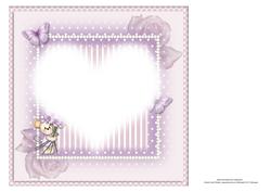 Maisy with Lilac Roses Mothers Day/birthday Insert