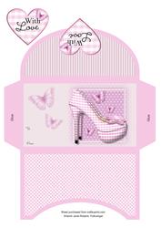 Pink Gingham Shoes Money Wallet
