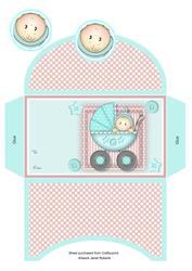 Baby Boy in Pram Money Wallet