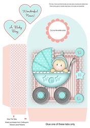 Baby Boy in Pram Large Gift Wallet