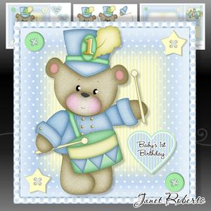 Drummer Bear Mini Kit. New Baby / 1st Birthday