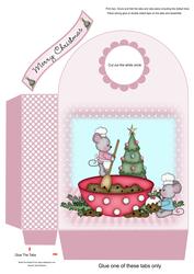 Christmas Pudding Mice Gift Bag