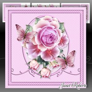 Pink Roses & Butterflies Mini Kit. Birthday/mother's Day