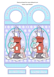 Penguin Post Box Christmas Door Hanger