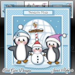 Penguins with Snowman Mini kit