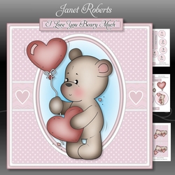 Valentine Bear Pink Mini Kit. Birthday or Valentine with Ages