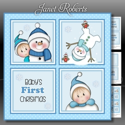 Baby Boy 1st Christmas Squares Mini Kit