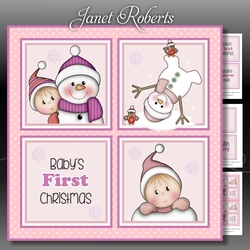 Baby Girl 1st Christmas Squares Mini Kit