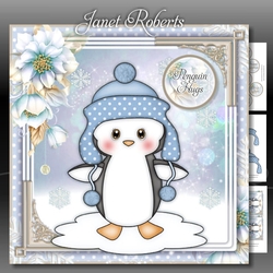 Penguin in Pom Pom Hat Blue - Mini Kit