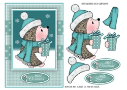 Christmas Hedgehog with Gift